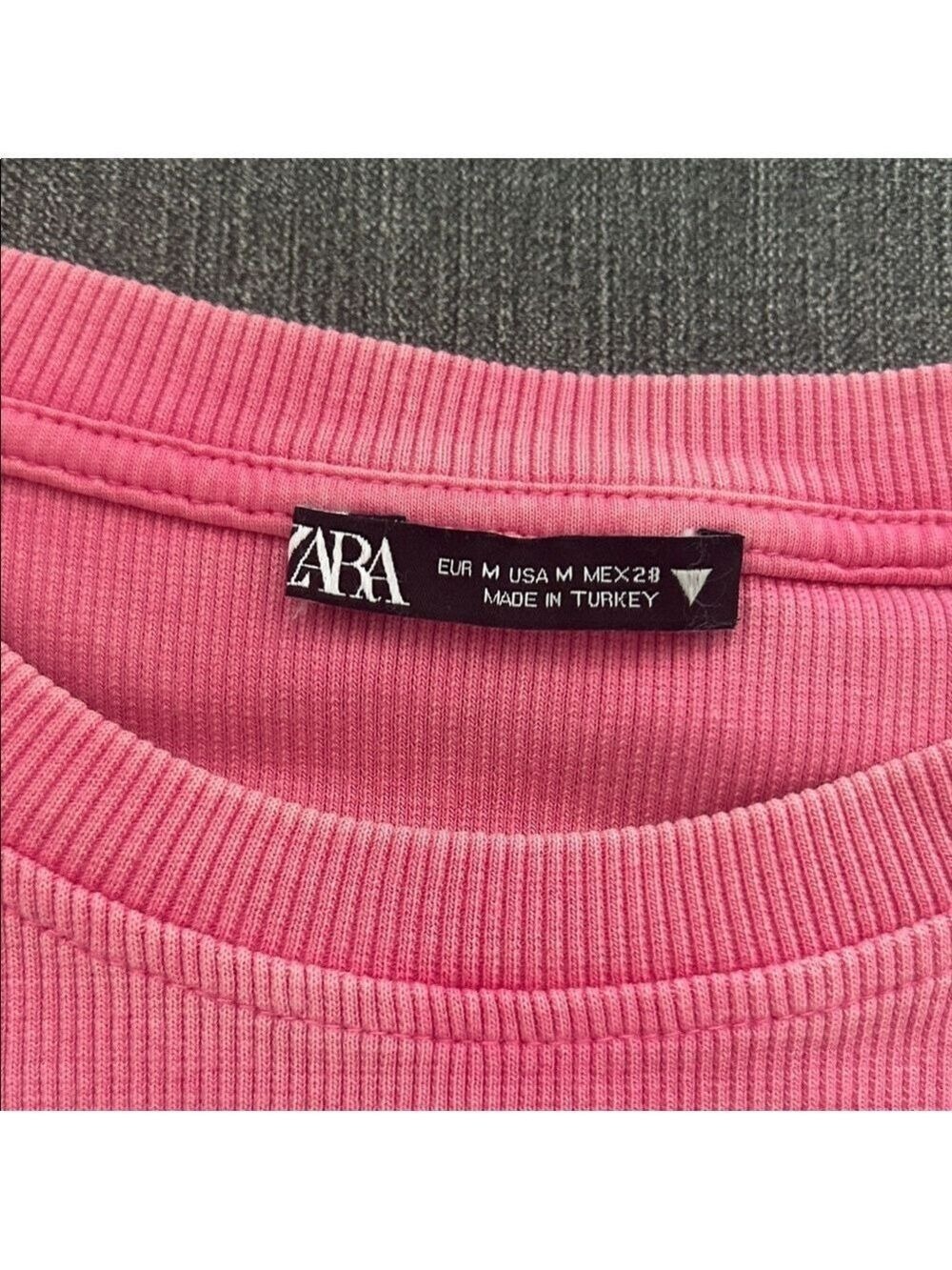 Zara TRF Pink Washed Effect Ruffled Top Medium - Picture 2 of 6